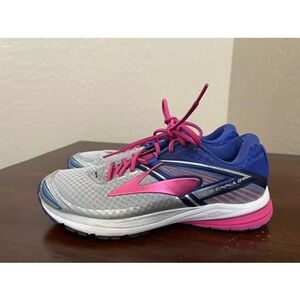 Brooks Womens Ravenna 8 Running Shoes Gray Blue Low Top Lace Up Sneakers 9B